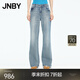 江南布衣（JNBY）【商場(chǎng)同款】25秋新品牛仔褲棉質(zhì)水洗卷邊喇叭褲女5P8E15000 995/牛仔洗藍 M