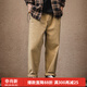 馬登男士休閑褲Easypants直筒長(cháng)褲夏秋寬松束腳工裝褲簡(jiǎn)約百搭褲子男 卡其色 M