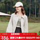 百圖betu女裝春季新款短外套工裝夾克寬松顯瘦抽繩外套2401T43 米白 S