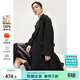 尚都比拉冬季優(yōu)雅西裝領(lǐng)雙面呢全羊毛大衣女中長(cháng)款毛呢外套 黑色 L 