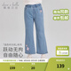 戴維貝拉（DAVE＆BELLA）中大童牛仔褲小女孩長(cháng)褲春裝新款喇叭褲女童休閑褲兒童微喇褲子 牛仔藍【現貨】 120 cm（建議身高110-120cm）