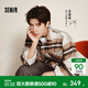 森馬（Semir）王安宇|商場(chǎng)同款|毛呢外套男冬格子襯衫2025新款復古港風(fēng)韓版上衣 咖色調00355 S