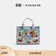蔻馳（COACH）新款女士櫻桃刺繡CARGO 20號托特包手提包斜挎包女包 混色丹寧色