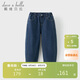 戴維貝拉（DAVE＆BELLA）男童加絨牛仔褲秋冬中大童休閑褲子兒童洋氣長(cháng)褲