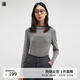 播商場(chǎng)同款半高領(lǐng)絨面正肩T恤內搭女冬款修身打底衫BDR4YD3977 G60羽灰 L
