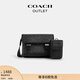 蔻馳（COACH）奧萊男士男包經(jīng)典標志LEAGUE混合型斜挎包單肩包 QB/炭黑色/黑色