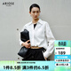艾諾絲雅詩(shī)ARIOSEYEARS春秋季新款休閑純棉氣質(zhì)白色假兩件襯衫女30815122 黑白色 M