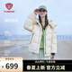 坦博爾2025新款羽絨服女短款運動(dòng)可脫卸帽秋冬保暖外套TB5550386D 軟糖香草黃 M (165)