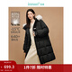 茵曼（INMAN）2025冬季女裝新款高充絨量白鴨絨連帽毛領(lǐng)羽絨服長(cháng)款外套大衣上衣 午夜黑 M