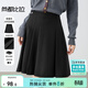 尚都比拉職場(chǎng)通勤a字半身裙女春秋女裝格雷系百褶裙小個(gè)子百搭顯瘦短裙子