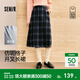 森馬（Semir）商場(chǎng)同款|半身裙女冬季格子仿呢易打理開(kāi)叉2025新款時(shí)尚長(cháng)裙 藍黑色調00389 L