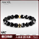 AWNL如意轉輪黑曜石手鏈男手串小眾輕奢時(shí)尚百搭飾品送男友生日禮物 【黑曜石補水】 M碼 推薦手圍15-16cm