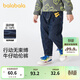 巴拉巴拉童裝兒童牛仔褲男童女童加絨褲子秋冬寬松哈倫褲 牛仔深藍88301 120 cm