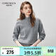 科蒙博卡2025秋冬新款高檔加厚羊毛衫女裝拉鏈開(kāi)衫外套純色針織毛衣上衣 霧灰色 M