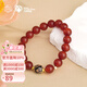 布達拉宮紅瑪瑙手串女款寶瓶天珠本命年紅色圓珠手鏈串珠送老婆 紅瑪瑙寶瓶天珠手串