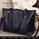 曼尼瓊詩(shī)（VUNIQSON）品牌高端包包女士時(shí)尚大容量手提包潮流時(shí)尚簡(jiǎn)約真皮單肩斜挎包女 黑色