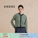 ERDOS 精紡圓領(lǐng)簡(jiǎn)約時(shí)尚百搭條紋打底法式修身女開(kāi)衫羊絨衫 白 M 165/84A