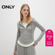 ONLY 2025秋季軟糯親膚修身假兩件連帽抽繩衛衣女|12539S011