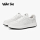Walker Shop 品牌男鞋2026新款時(shí)尚格子運動(dòng)板鞋輕便軟底透氣休閑鞋小白鞋男 白色 40