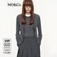 MO&Co.【C+系列】針織衫開(kāi)衫背心2025秋新品綿羊毛兩件套MBE3CAR016 深花灰色 S /160