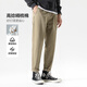 布衣傳說(shuō) 高捻精梳棉 春季新款休閑褲男士寬松男褲百搭錐形卡其褲子 卡其 33