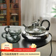 高茗2025新款鼠尾玻璃煮茶壺家用輕奢高檔電陶爐煮茶器專(zhuān)用煮茶套裝 茗鳳爐+富庶壺+2只富庶杯 550ml