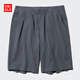 優(yōu)衣庫男裝女裝水洗針織松緊短褲/休閑中褲/起居褲/可外穿474129 474129/08深灰色 S