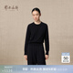 鄂爾多斯1980純羊絨圓領(lǐng)簡(jiǎn)約純色針織衫女裝休閑舒適羊絨衫秋冬 純黑 M 160/84A