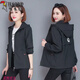 啄木鳥(niǎo)春秋季薄款中年女2026年新款韓版雙層連帽寬松百搭棒球服女士外套 黑色（雙層有里布） 2XL 130-145斤