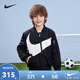 NIKE 耐克童裝男女童棉服冬季保暖兒童經(jīng)典大LOGO休閑棒球領(lǐng)夾克外套