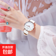 中學(xué)生手表女新款靜音初高中學(xué)生考試石英女士生日禮物夜光電子表 白面無(wú)日歷白帶 機械式掃秒走時(shí)