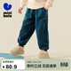 迷你巴拉男女童褲子春季可調節寬松兒童束腳褲彈力休閑長(cháng)褲新品