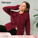 Fabrique 車(chē)厘子紅混色蝴蝶結絞花法式圓領(lǐng)針織開(kāi)衫2026春季 車(chē)厘子紅 S