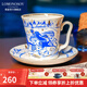 Lomonosov俄皇茶具童話(huà)城堡1杯1碟咖啡杯硬瓷藝術(shù)描畫(huà)進(jìn)口陶瓷高顏值瓷器 踏雪馬車(chē)馬克杯碟360ml