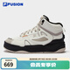 FILA FUSION斐樂(lè )潮牌BANK II加絨中幫板鞋女鞋冬新款運動(dòng)鞋 古白色/黃水泥-AC 37.5