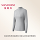 曼妮芬茶花油肌衣女士長(cháng)袖無(wú)痕保暖高圓領(lǐng)輕暖輕薄修身潤膚親膚打底內衣 【小高領(lǐng)】薄霧灰 L (165) 建議106-125斤