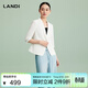 藍地（LANDI）[禪意光澤]優(yōu)雅氣質(zhì)修身短款小西裝外套女五分袖夏新品 純白色 M
