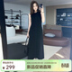 美洋（MEIYANG）赫本小黑裙 法式優(yōu)雅云梯棉修身無(wú)袖彈力背心連衣裙時(shí)尚顯瘦裙子 黑色 L