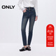 ONLY2025秋季新款復古磨白高腰修身九分鉛筆褲牛仔褲女|125132022 J35 510洗水牛仔藍 S S標準褲長(cháng)