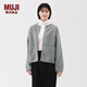MUJI女式 長(cháng)毛抓絨 夾克 女短外套 25年冬季 搖粒絨女裝 BB2T9C5A 淺藍色 M (160/84A)