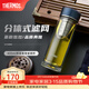 膳魔師（THERMOS）雙層玻璃杯男女茶水分離杯水杯車(chē)載便攜泡茶杯生日禮物TCGE-400 藍色 400ml