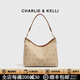 CHARLIE&KELLI CK品牌輕奢包包女包腋下托特包女款單肩斜挎包包情人節生日禮物 棕色【聯(lián)系客服 順豐包郵】