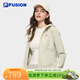FILA FUSION斐樂(lè )潮牌針織連帽外套女時(shí)尚休閑修身上衣 蜜餞卡其-LK M 165/84A/M