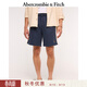 Abercrombie & Fitch美式復古經(jīng)典LOGO抓絨抽繩松緊腰休閑褲短褲25秋季男裝128-5167 深藍色 M (180/80A)