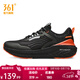 361°361度|爆沫雨屏科技男鞋運動(dòng)鞋2023年秋冬季防水保暖跑步休閑鞋 曜石黑/朱紅橙（防水）） 40