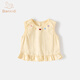 班喜迪女童背心夏季2026新款洋氣兒童無(wú)袖t恤外穿薄款童裝寶寶上衣夏裝 黃色 100