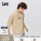 Lee舒適版圓領(lǐng)印花圖案Logo設計男士長(cháng)袖衛衣休閑潮LMT010840204 卡其色 XL