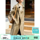 尚都比拉風(fēng)衣女中長(cháng)款春秋氣質(zhì)英倫風(fēng)雙排扣休閑外套 卡其色 M 