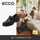 愛(ài)步（ECCO）樂(lè )福鞋女 英倫風(fēng)牛皮厚底增高單鞋女 蹤跡220763 黑色22076301001 37