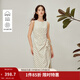 茵曼（INMAN）法式波點(diǎn)褶皺收腰無(wú)袖連衣裙2026春季女裝新款顯瘦背心裙子  淺米杏 M